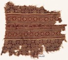 Textile fragment with rosettes, dots, and lobed diamond-shapes
