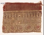 Textile fragment with rosettes in dotted circles, and abstract plants (EA1990.515)
