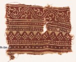 Textile fragment with bands of dotted patterns and vine (EA1990.534)
