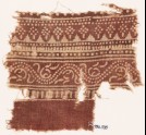 Textile fragment with bands of dotted patterns and vine (EA1990.535)