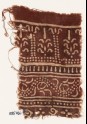 Textile fragment with columns, stylized trees, and dotted vine