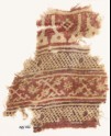 Textile fragment with bands of arches or stupas, dots, and crosses made of tendrils (EA1990.581)