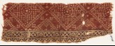 Textile fragment with crosses, rosettes, and bandhani, or tie-dye, imitation