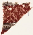Textile fragment with squares, arches, and bandhani, or tie-dye, imitation (EA1990.644)