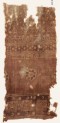 Textile fragment with squares, rosettes, and dotted circles