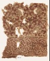 Textile fragment with interlace and interlocking rosettes