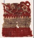 Textile fragment with tendrils, flowers, and arches