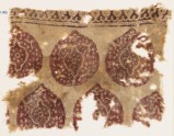 Textile fragment with tear-drop medallions