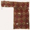 Textile fragment with linked squares, tendrils, and quatrefoils