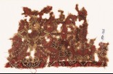 Textile fragment with medallion and linked floral design