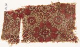 Textile fragment with quatrefoils, flowers, and stars