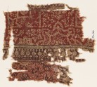 Textile fragment with half-medallions, squares, and plants (EA1990.780)