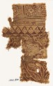 Textile fragment with leaves, squares, and rosettes