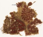 Textile fragment with hearts and plants