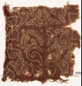 Textile fragment with leaves and quatrefoils