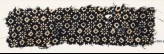 Textile fragment with rosettes, dots, and lobed diamond-shapes