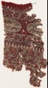 Textile fragment with flowers and Arabic inscription