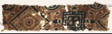 Textile fragment with squares and diamond-shapes