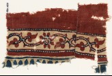 Textile fragment with vine, trefoils, and flowers