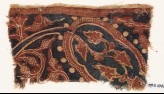 Textile fragment with stem, tendrils, and bunches of fruit