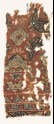 Textile fragment with crescents, square, and tendrils