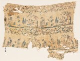 Textile fragment with garden scene