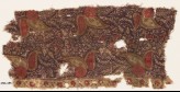 Textile fragment with leaves and flowers