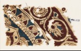 Textile fragment with bands of flower-heads, tendrils, and vines (EA1990.1233)