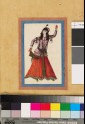 Page from a dispersed muraqqa‘, or album, depicting a dancing girl holding her scarf
