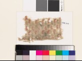 Textile fragment with stems and stylized leaves