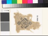 Textile fragment with geometric heart-shaped medallion (EA1993.73)