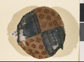 Textile fragment with stripes and palmettes, probably a jar cover (EA1993.91)
