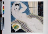Nude reclining next to a fruit bowl