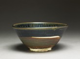 Black ware bowl with stripes
