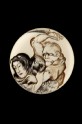 Manjū netsuke depicting the witch of Adachigahara attempting to kill a girl