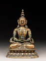 Figure of Amitayus meditating on a lotus-petalled throne