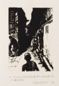 Figures in a shadowy street