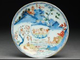 Saucer with Japanese picnic scene