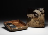 Suzuribako, or writing box, with cherry trees on a river bank (EA2007.258)