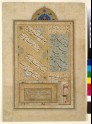 Page from a dispersed muraqqa‘, or album, with calligraphic specimens in nasta’liq script