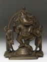Dancing figure of Ganesha with attendants
