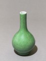 Tall-necked vase with green glaze
