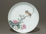 Dish with a bird on a branch