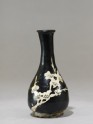 Black ware vase with prunus spray (EAX.1573)