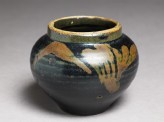 Black ware jar with leaf design (EAX.1574)