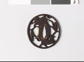 Tsuba with two horses and bamboo twigs