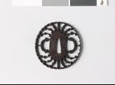 Tsuba in the form of a flower with myōga, or ginger shoots, and karigane, or flying geese (EAX.10047)