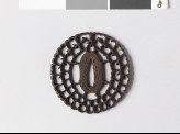 Tsuba with sagari-fuji mon and karigane, or flying geese (EAX.10056)