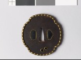 Mokkō-shaped tsuba with pearled brass rim