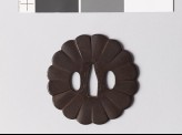 Tsuba in the form of a chrysanthemum flower